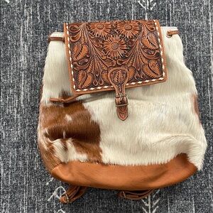 American Darling Tan and Cream Leather Backpack